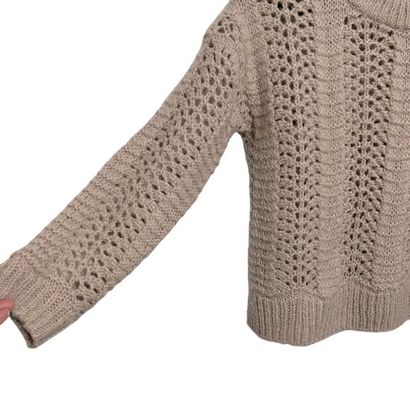 Madewell Windemere Tan Pointelle Pullover Sweater size XS - Picture 4 of 7